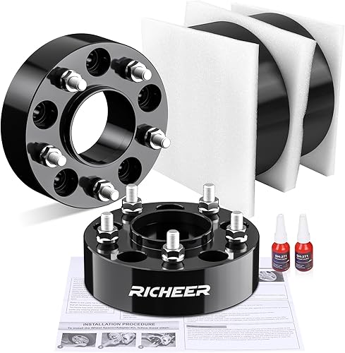 Miniatura 7 de Richeer Espaciadores de rueda espaciadores 5x5 para Wrangler JK JKU 1999-2009 Grand Cherokee WJ WK 2006-2010 Commander XK, 4 espaciadores de rueda