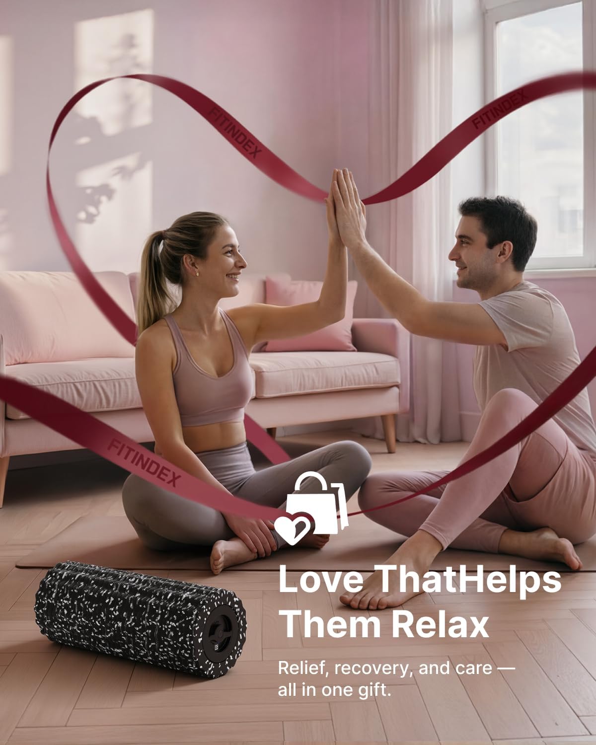 FITINDEX Vibrating Foam Roller for Muscle Deep Tissue, Back Pain Relief, Leg Foot Neck Massager, Exercise, Pilates, Muscle Recovery, Physical Therapy, 4-Speed, Rechargeable, Black - Image 2