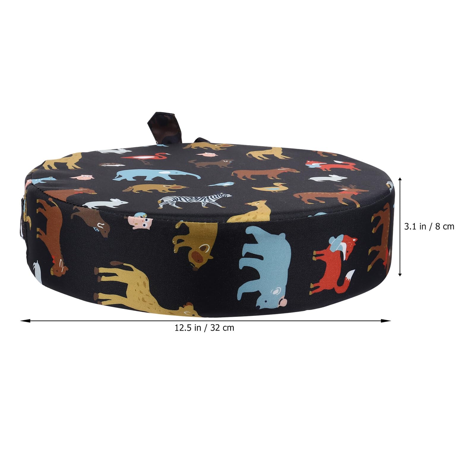 SOLUSTRE Cuscino Rialzo per Sedia da Pranzo per Bambini Nero, Morbido in Cotone Rivestimento Rimovibile e Facile da Pulire, Forma Rotonda,