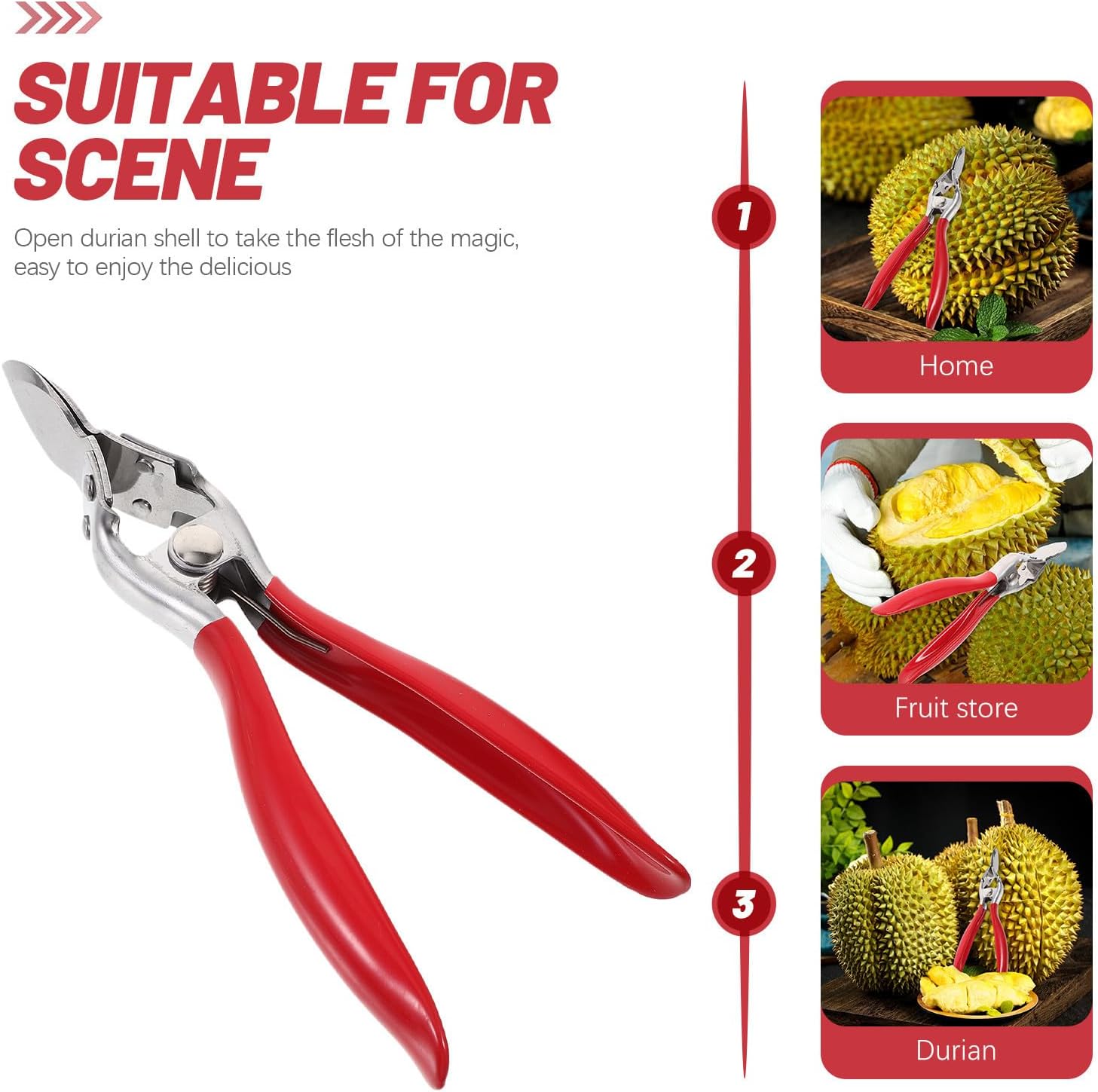 NOLITOY Stainless Steel Durian Opener Tool with PP Handle for Household Use