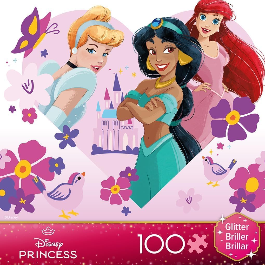 Ceaco - Disney - Princess Trio - Glitter Puzzle - 100 Piece Jigsaw Puzzle