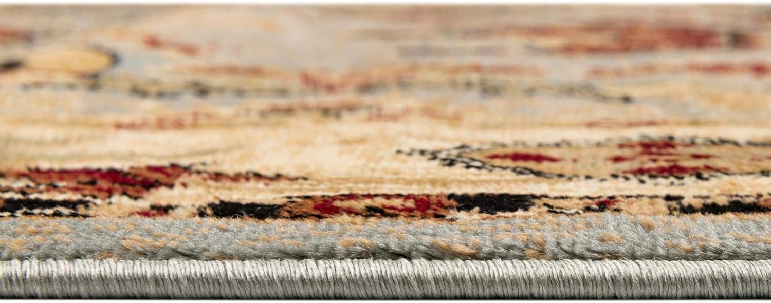 Rugs.com Pioneer Collection Rug – 8 Ft Square Blue Medium-Pile Rug Perfect for Living Rooms, Kitchens, Entryways