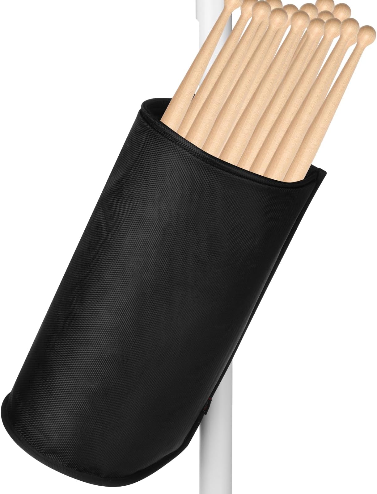 TXEsign Drumstick Holder Drum Sticks Holder Bag for Drumsticks Brushes Mallets Up to 10 Pairs, Two Straps Attach to Drum Kit & Music Stand (Black-Large Size)