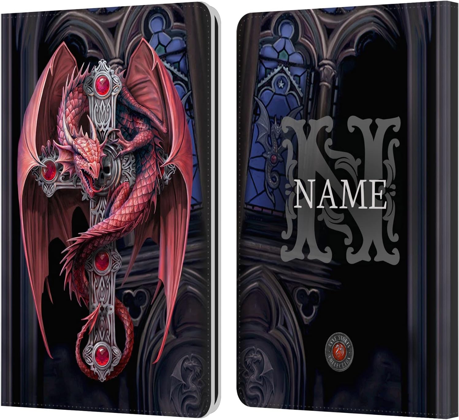 Head Case Designs Officially Licensed Custom Customized Personalized Anne Stokes Gothic Guardians Art Leather Book Wallet Case Cover Compatible with Kindle Paperwhite 1/2 / 3