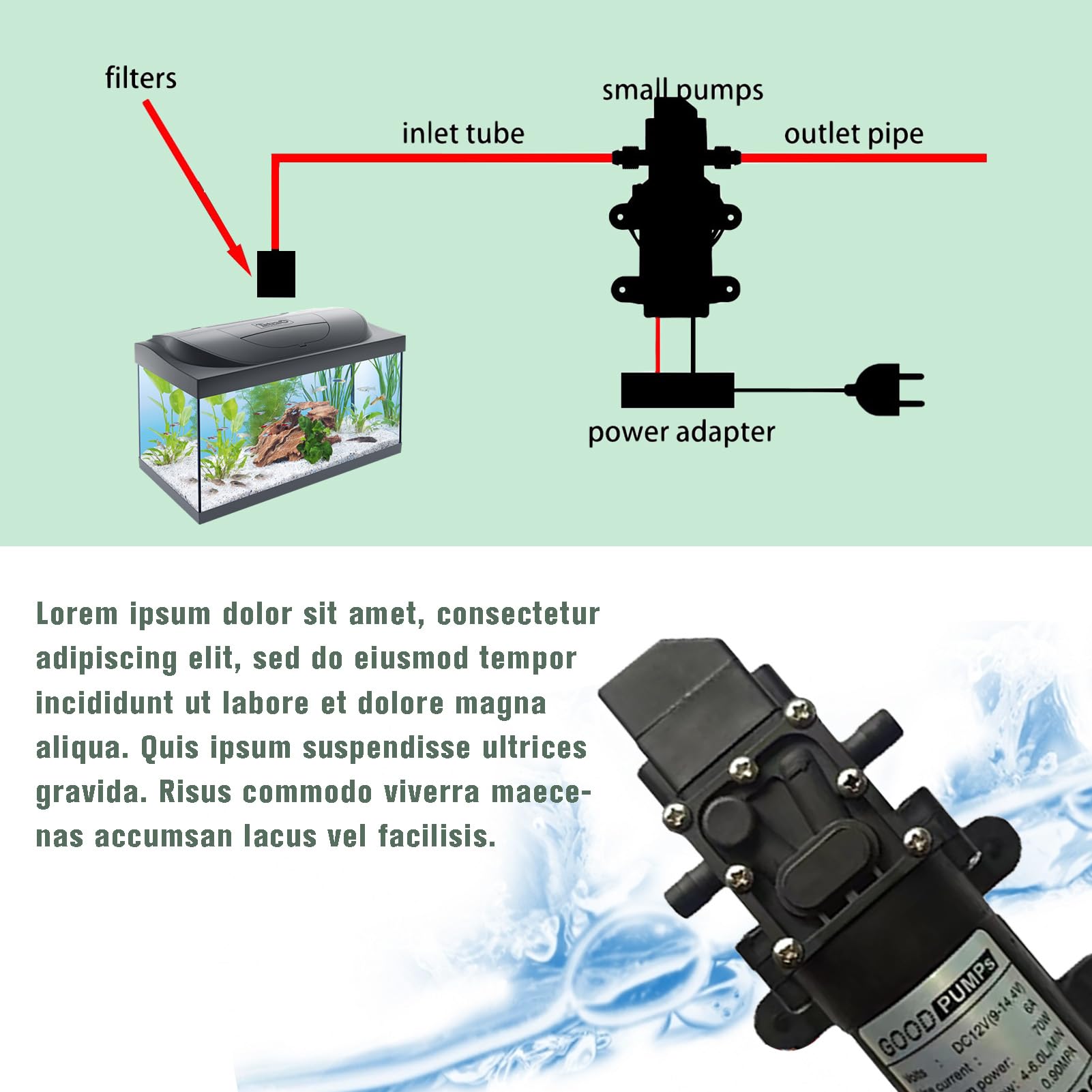 Pompa Acqua 12V 70W Autoadescante - A Membrana Per Camper, Barca, Giardino, Portatile, 6L/Min, 0.9MPa - Foto 7