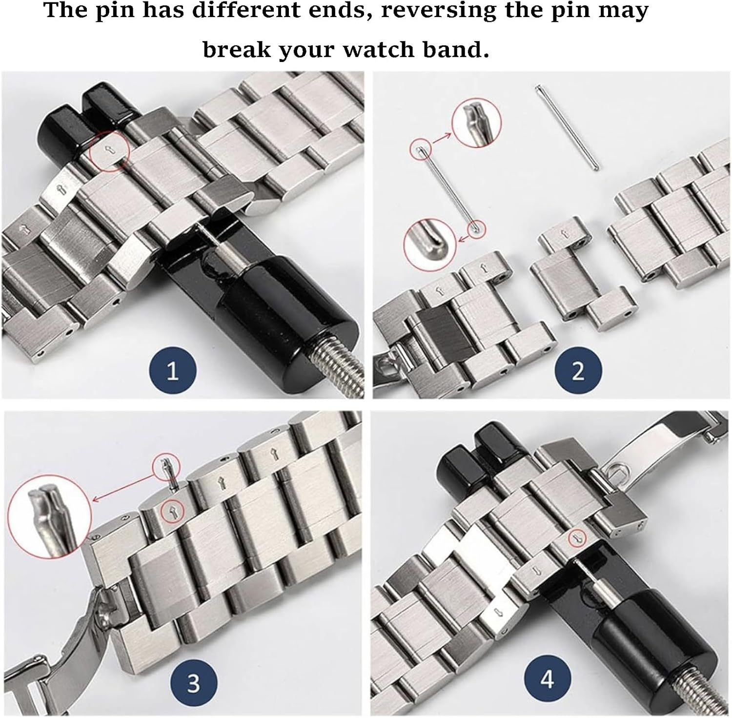 Stainless Steel Watch Band Quick Release Premium Brushed Matte Metal Watch Strap Bracelet 16mm 18mm 20mm 22mm 24mm Universal Stainless Steel Smartwatch Replacement Band Strap Men Women - Image 7