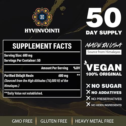 Miniatura 2 de Resina Shilajit Shilajit orgánica pura del Himalaya de 600 mg  Resina Shilajit orgánica de grado oro, 100% puro Shilajit orgánico para apoyo