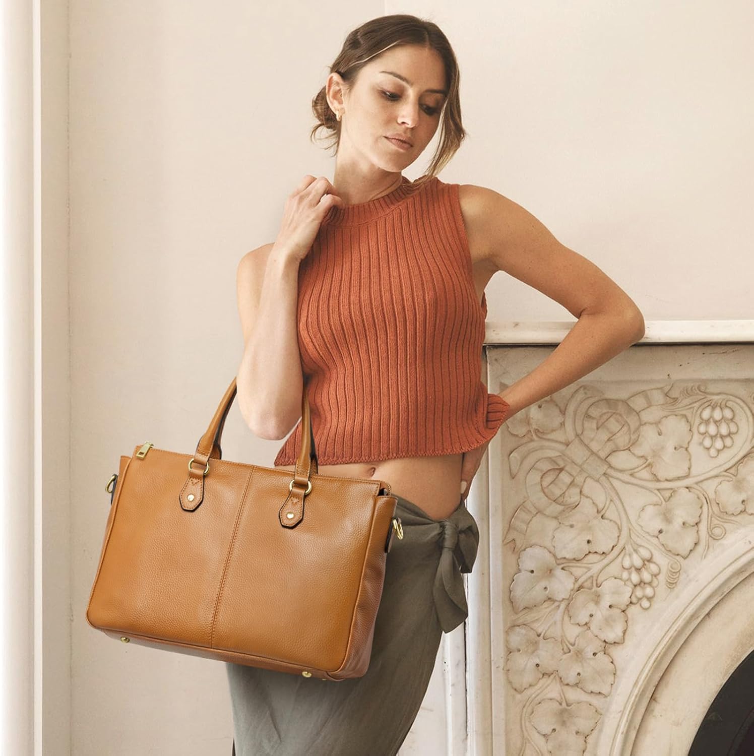 Kattee Soft Leather Tote Bags for Women, Shoulder Satchel Purses and Handbags - Image 2