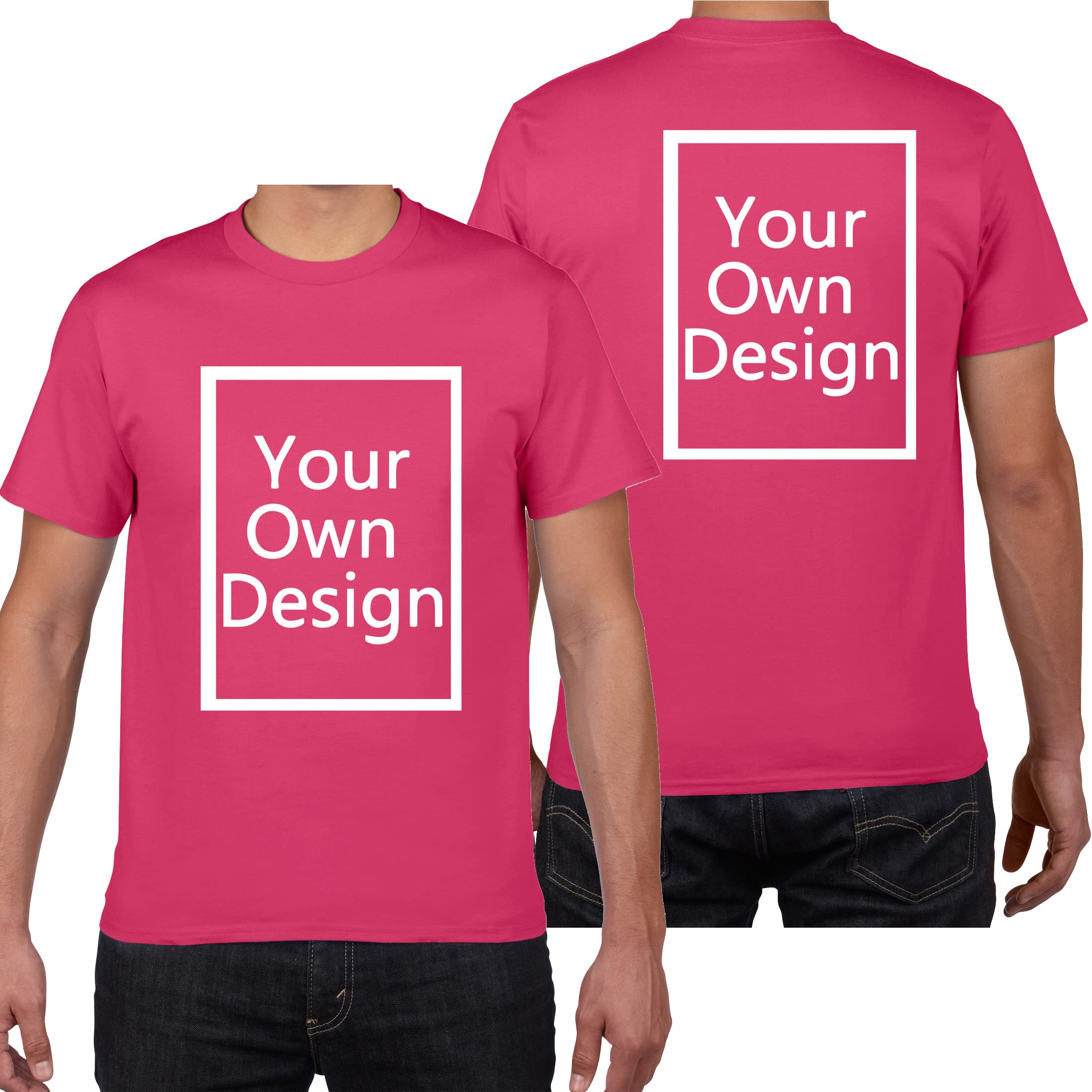 Custom T Shirts for Men/Women Design Your Own Shirt Add Text/Image/Logo Personalized Cotton Tee Printed Photo Front/Back