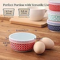 Vista 2 de DOWAN Tazones para salsas con tapas, tazas de cerámica para salsas y condimentos, cuencos para salsas de 4 oz para charcutería, condimentos, salsa