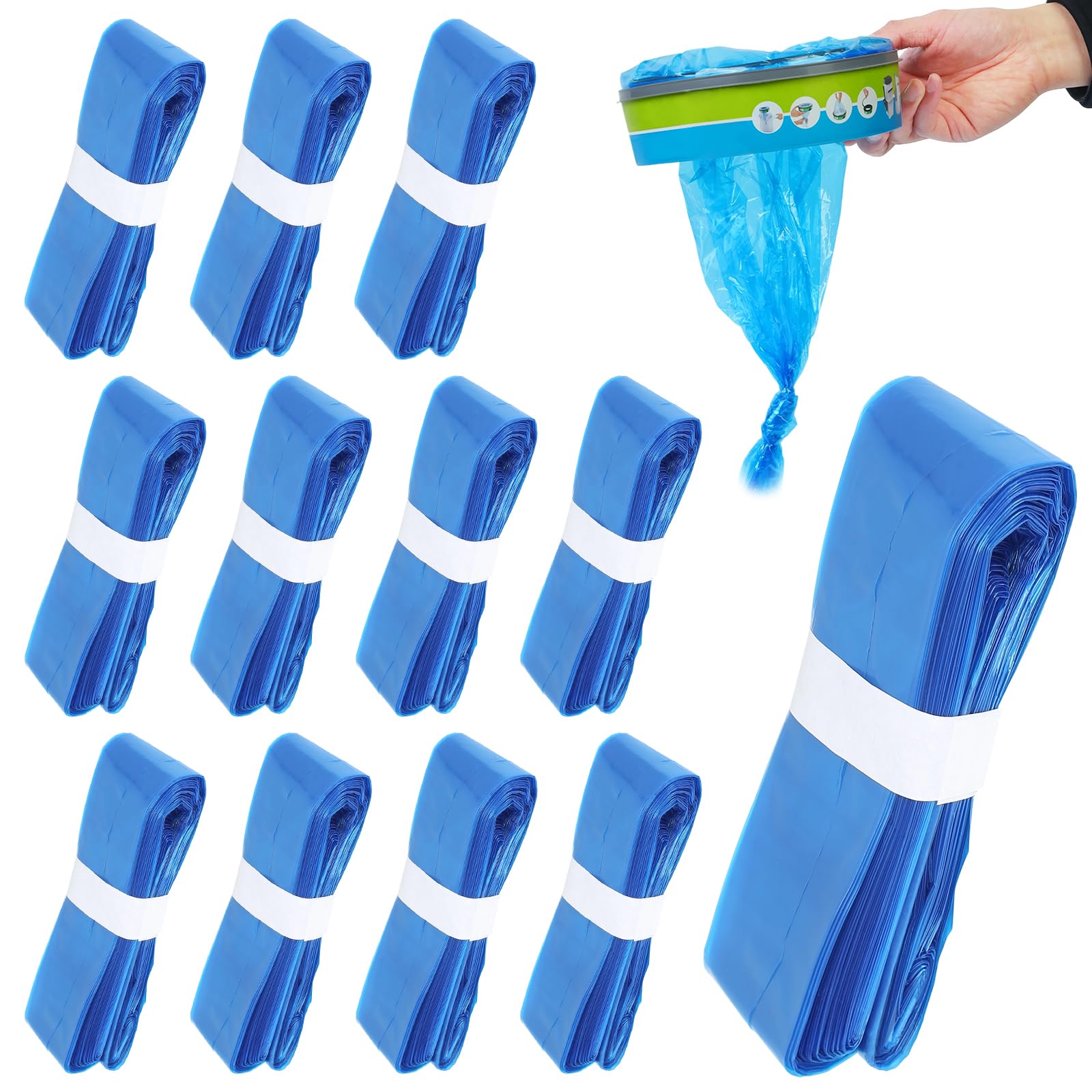 Lot de 12 sacs à mangeoires compatibles Tommee Tippee Recharges, sacs universels pour bacs à couches avec contrôle des odeurs (longueur 4,5 mètres)