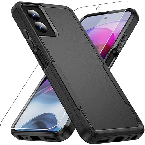 for Moto G Power 5G 2024 Case,with Screen Protector[Military Grade Drop Tested] Heavy-Duty Tough Rugged Shockproof Protective Case for Motorola G Power 5G 2024 6.7 inch, Black