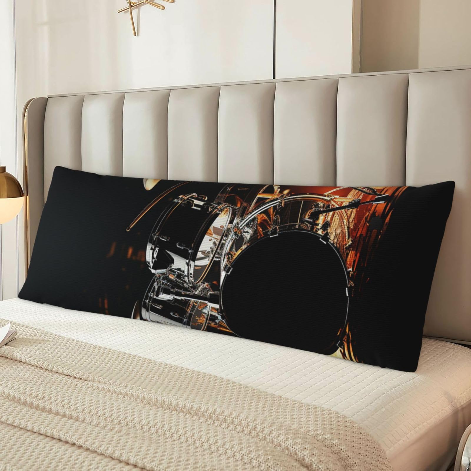 Fodpand Women's Black Drummer Body Pillow Cover 20X54 Inches Soft Microfiber Long Pillow Case For Sleeping & Side Sleepers Comfy Breathable Decorative Body Pillowcase Gifts For Men
