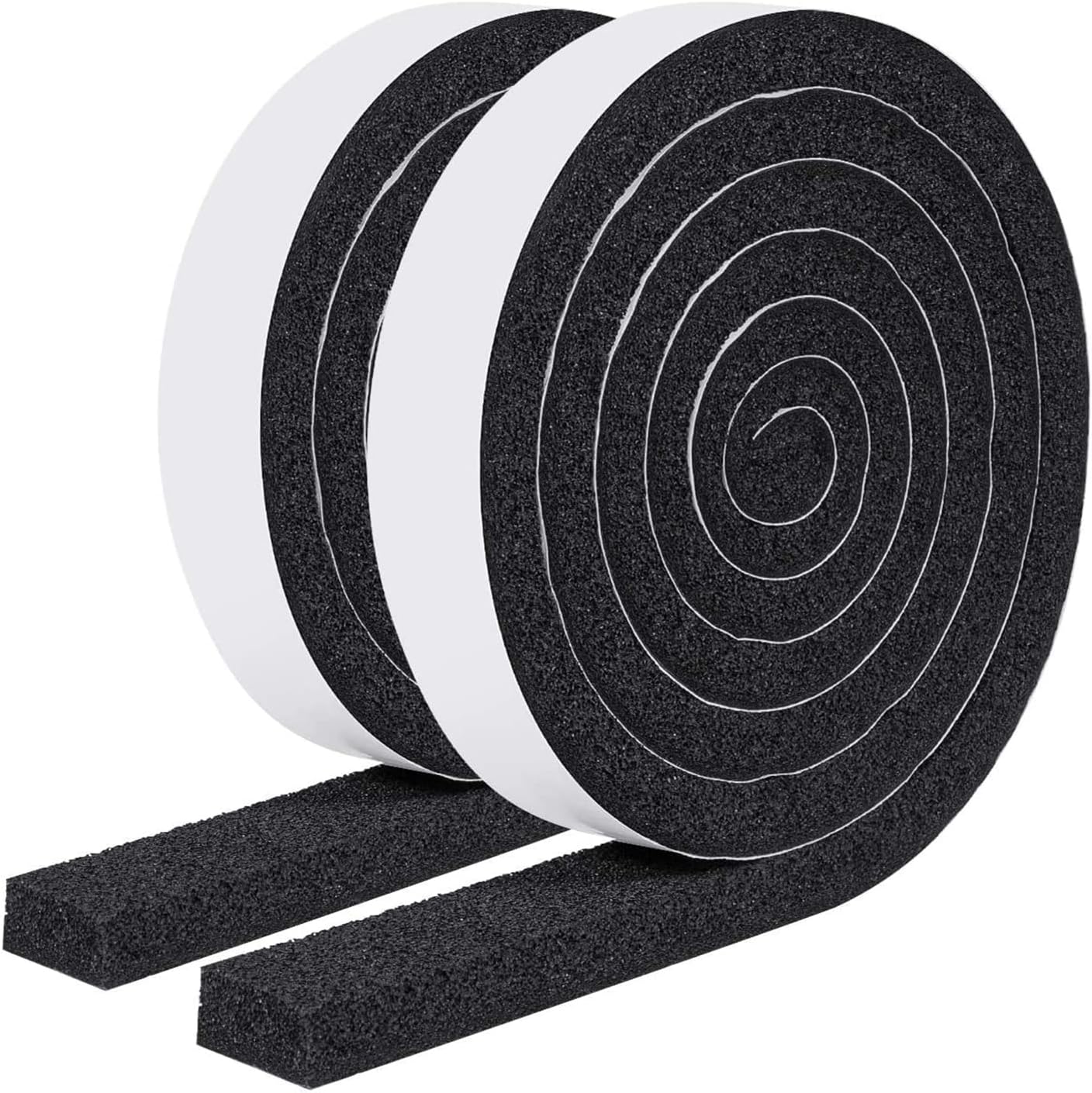 Weather Stripping Door Seal 1 Inch W X 1/2 Inch T, Strong Adhesion and High Resilience Air Conditioner Foam Insulation for Cars, Total Length 13 Feet (6.5 ft x 2 Rolls)