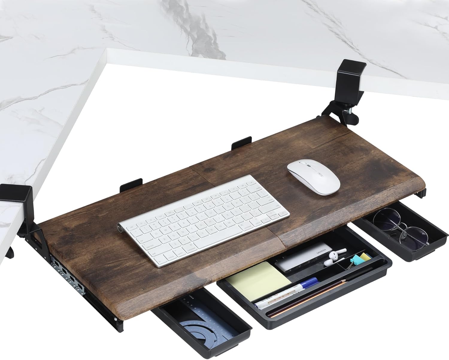 CornerFlex Basic Keyboard Tray for L-Shaped Desks