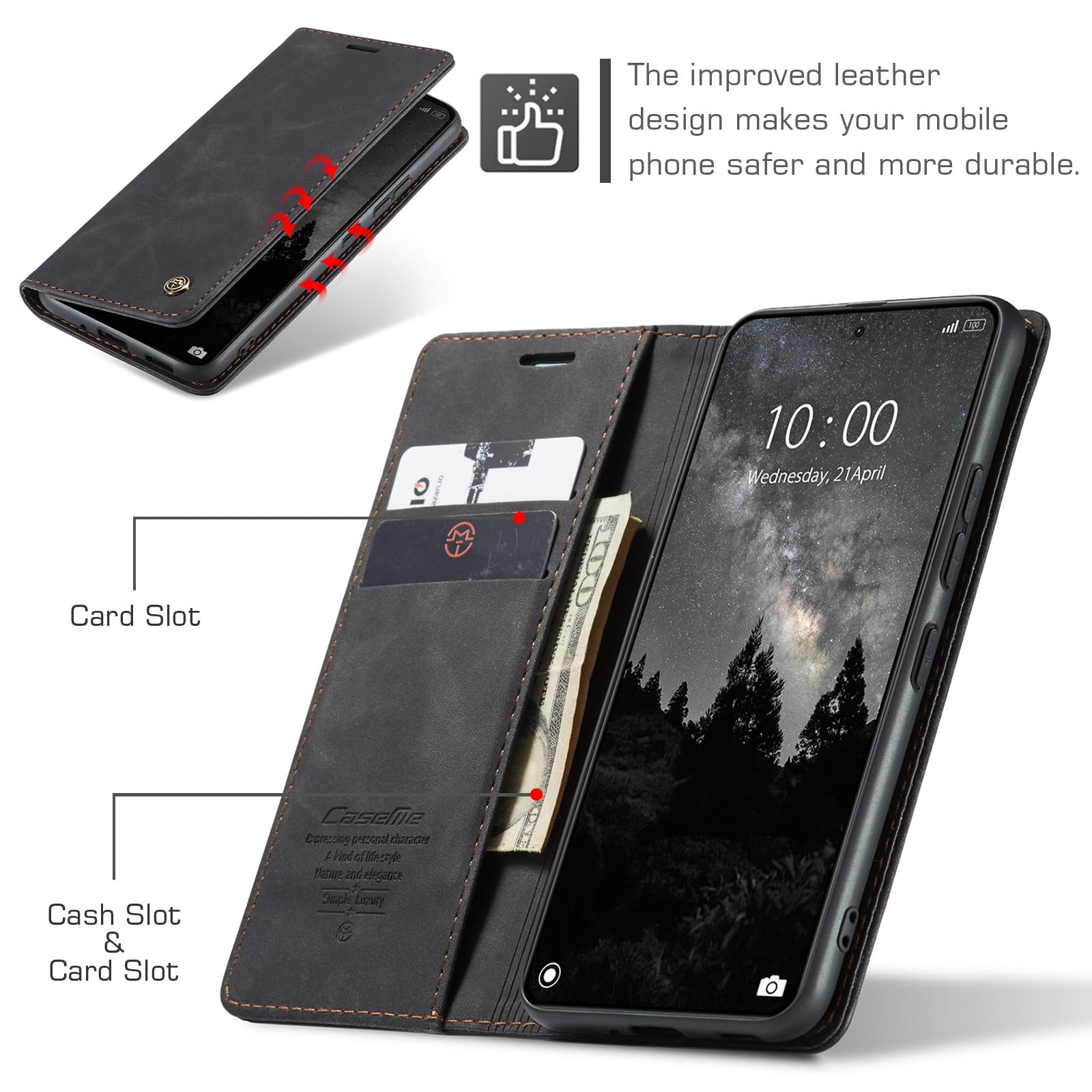 UNICHTHY Custodia A Portafoglio Per HONOR 400 Pro – Pelle PU Con Texture Litchi, Antiurto, Chiusura Magnetica, Supporto - 2