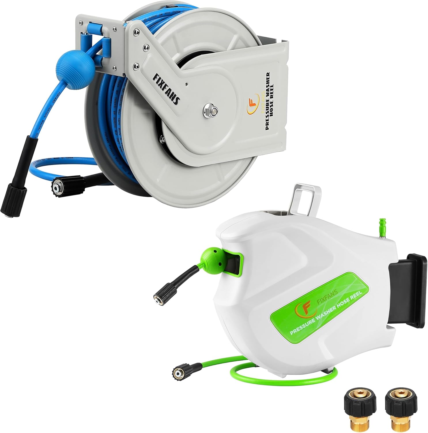 Pressure Washer Hose Reel with Hose 1/4" × 60ft, Pressure Washer Hose Reel with Hose 1/4" × 65ft