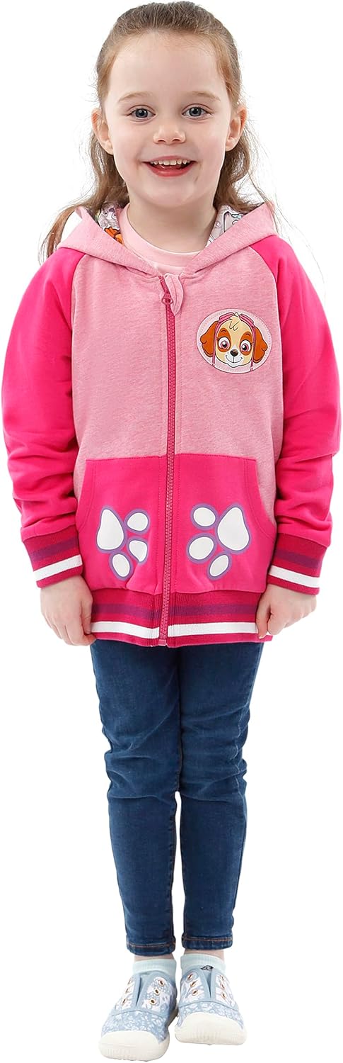Paw Patrol Hoodie | Skye Girls Hoodies | Glitter Zip up Sweatshirt for Kids
