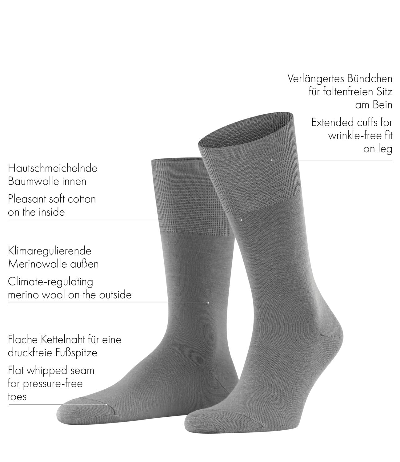 Falke Herren Socken Airport Multipack M So Wolle Baumwolle einfarbig 3 Paar – Bild 2