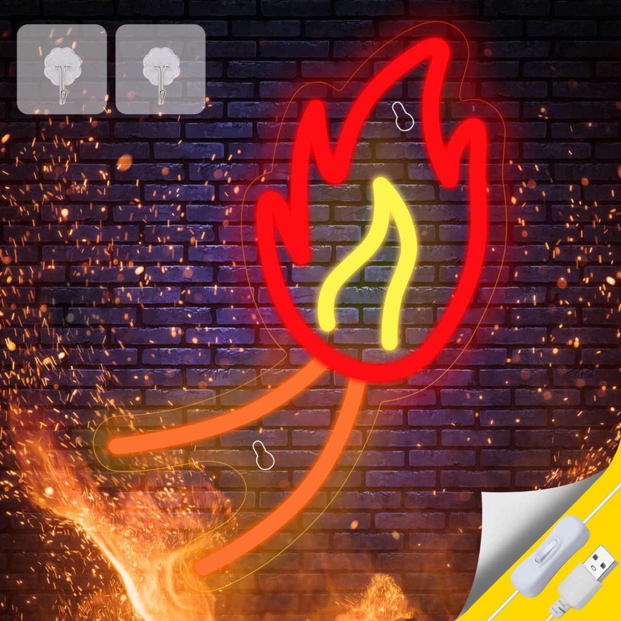 Buy Rialnach Anime Fire Dragon Tail Gaming Neon Sign+ Rialnach Anime ...