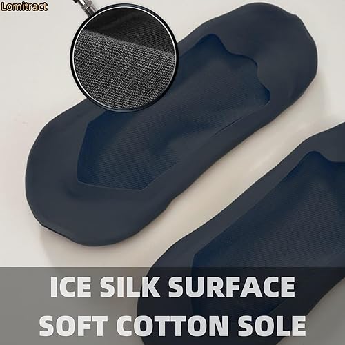 Miniatura 4 de Lomitract - Calcetines delgados de corte ultrabajo (Mujeres 5-12), hechos de superficie de seda helada en la parte superior y algodón en la parte