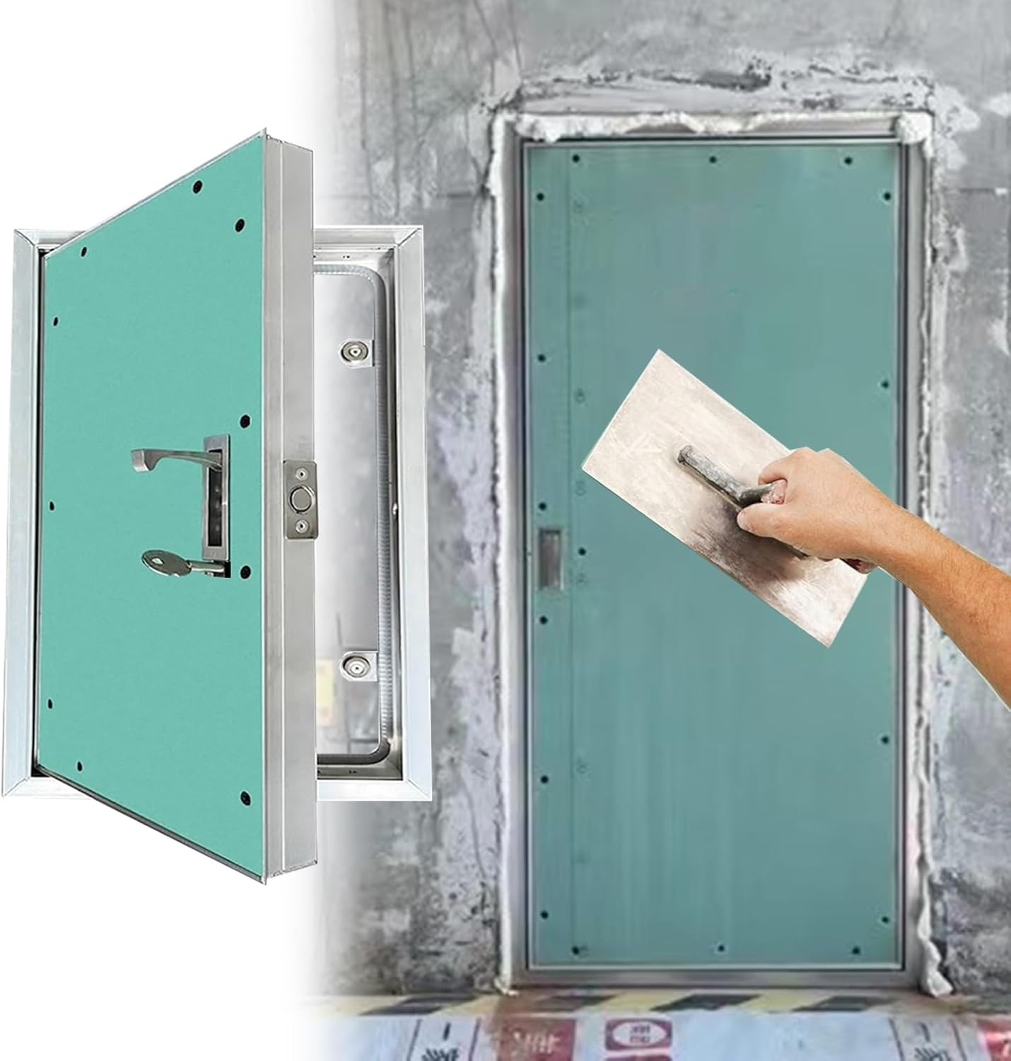 ZAQYCM Locking Service Door with Handle and Keys, Large Attic Access Door 20x20 24x24 26x26 28x28 30x30, Customizable Electrical/Plumbing Panel Cover Commercial(WxH 22x30in)