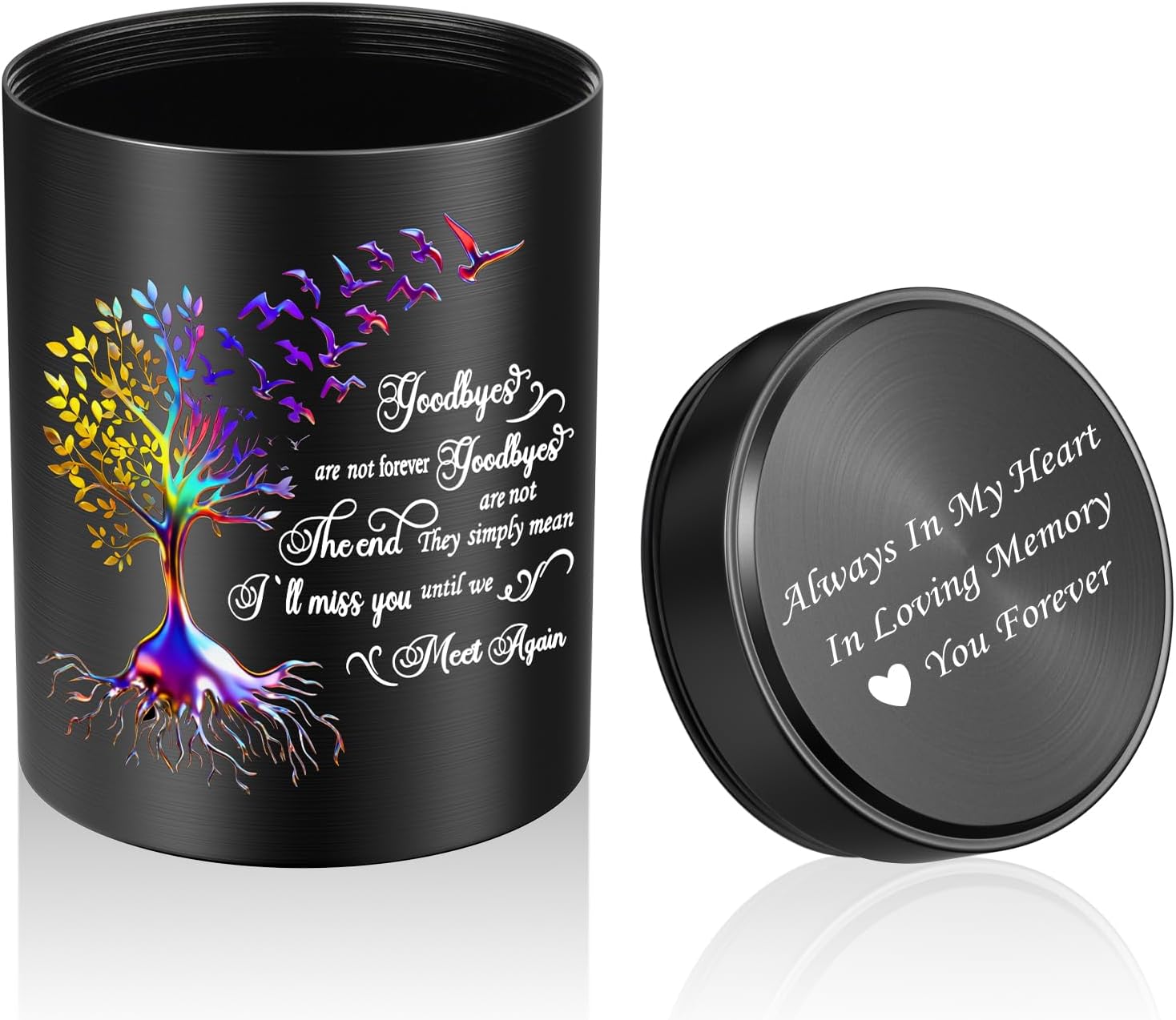 Personalized Small Urns for Human Ashes 2.6 inch Urn for Ashes Adult Male Female Aluminum Alloy Keepsake Urns Mini Urns for Human Ash Funeral Holder - Forever in My Heart