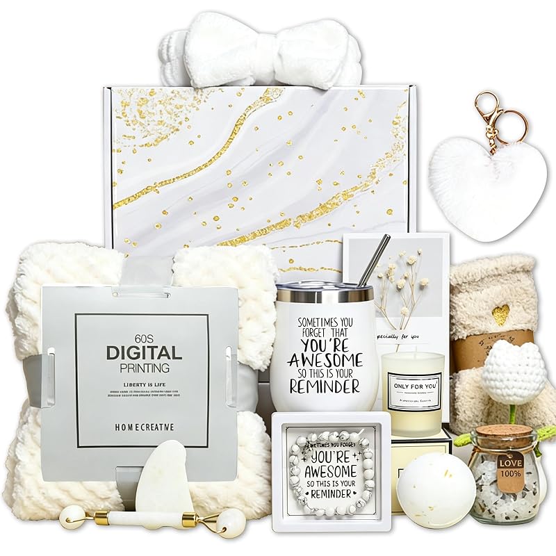 Kit de presentes Leewjed para mulheres com manta, meias e itens de banho