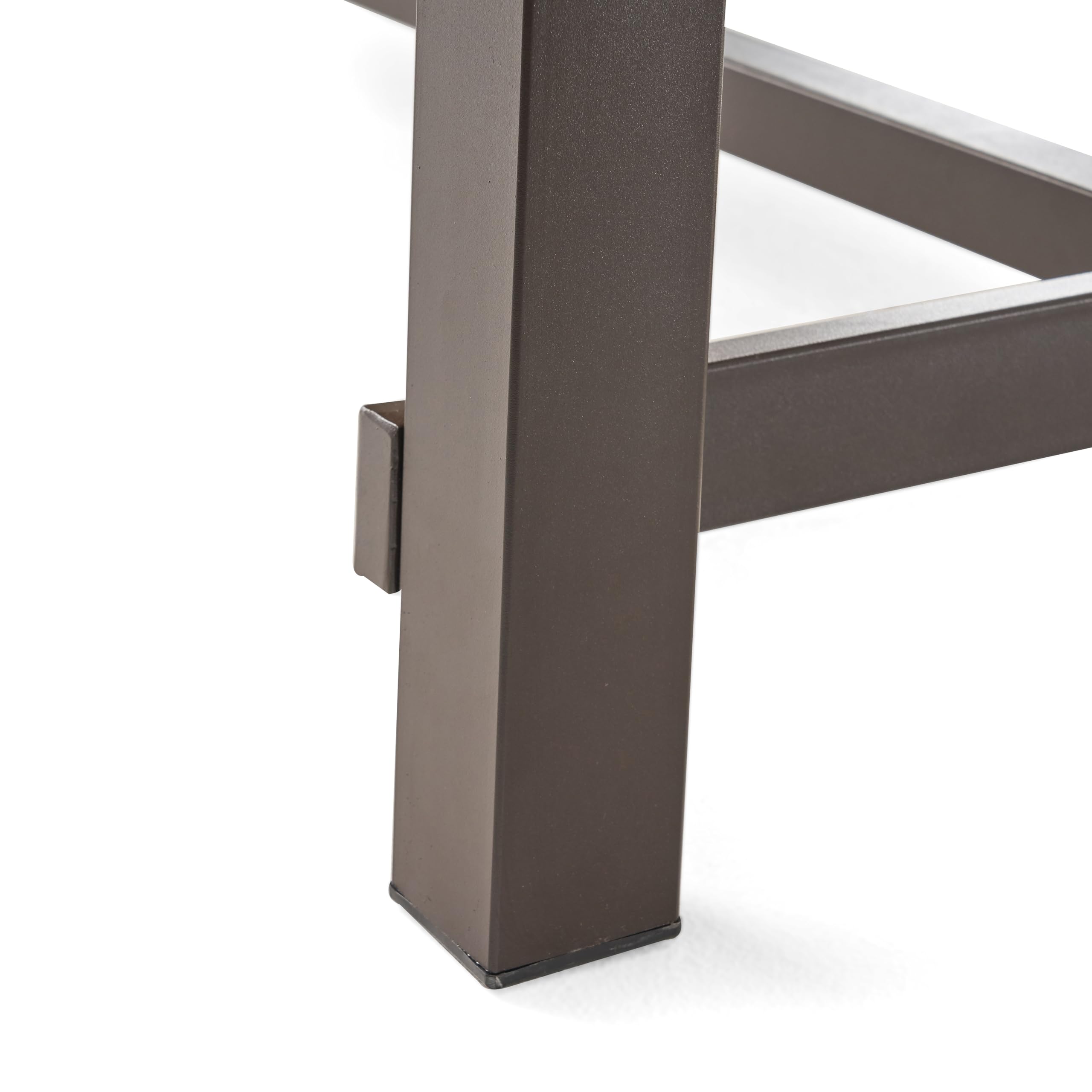 Mesa de comedor al aire libre para 8 personas, rectangular resistente a la intemperie, muebles de patio para patio, jardín y salón, teca 6