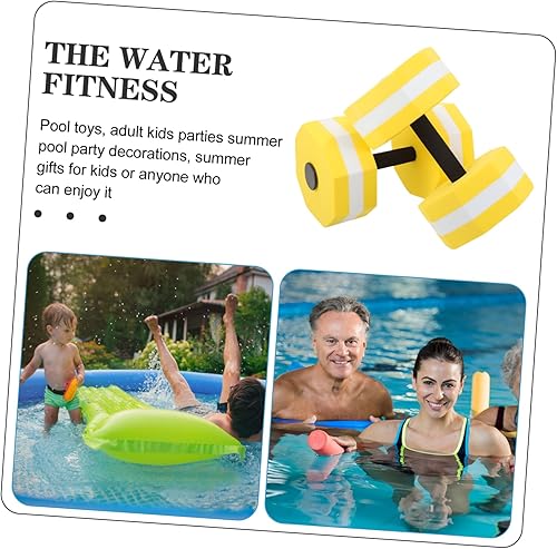 Miniatura 8 de BESPORTBLE Juego de 2 mancuernas para gimnasia, mancuernas para ejercicios aeróbicos acuáticos, peso de piscina, pesas de agua para ejercicios de