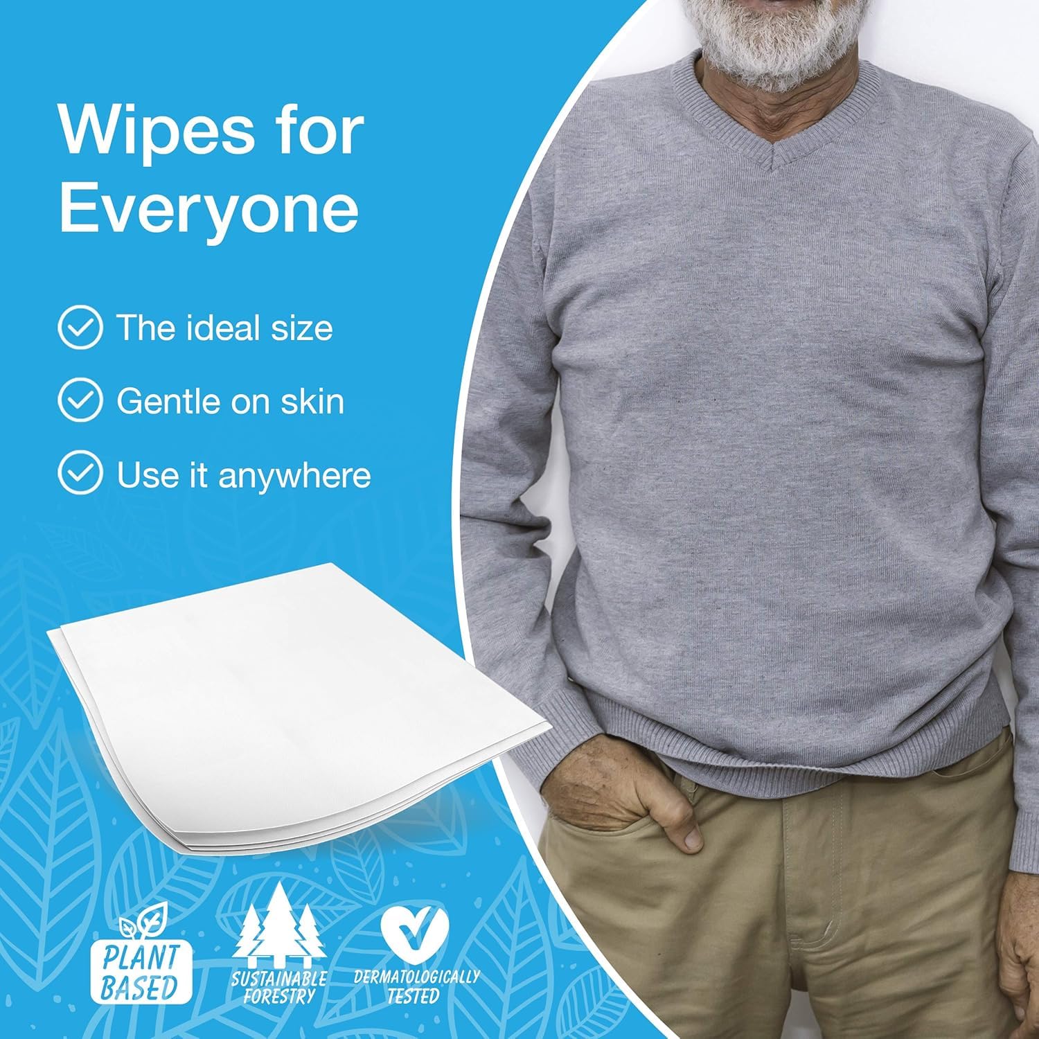 Veeda Natural Flushable Wipes for Adults - 300 Count, Hypoallergenic & pH Balanced Wet Wipe - Unscented Personal Cleansing Body Wipe Safe for Sensitive Skin - Toilet Wipes