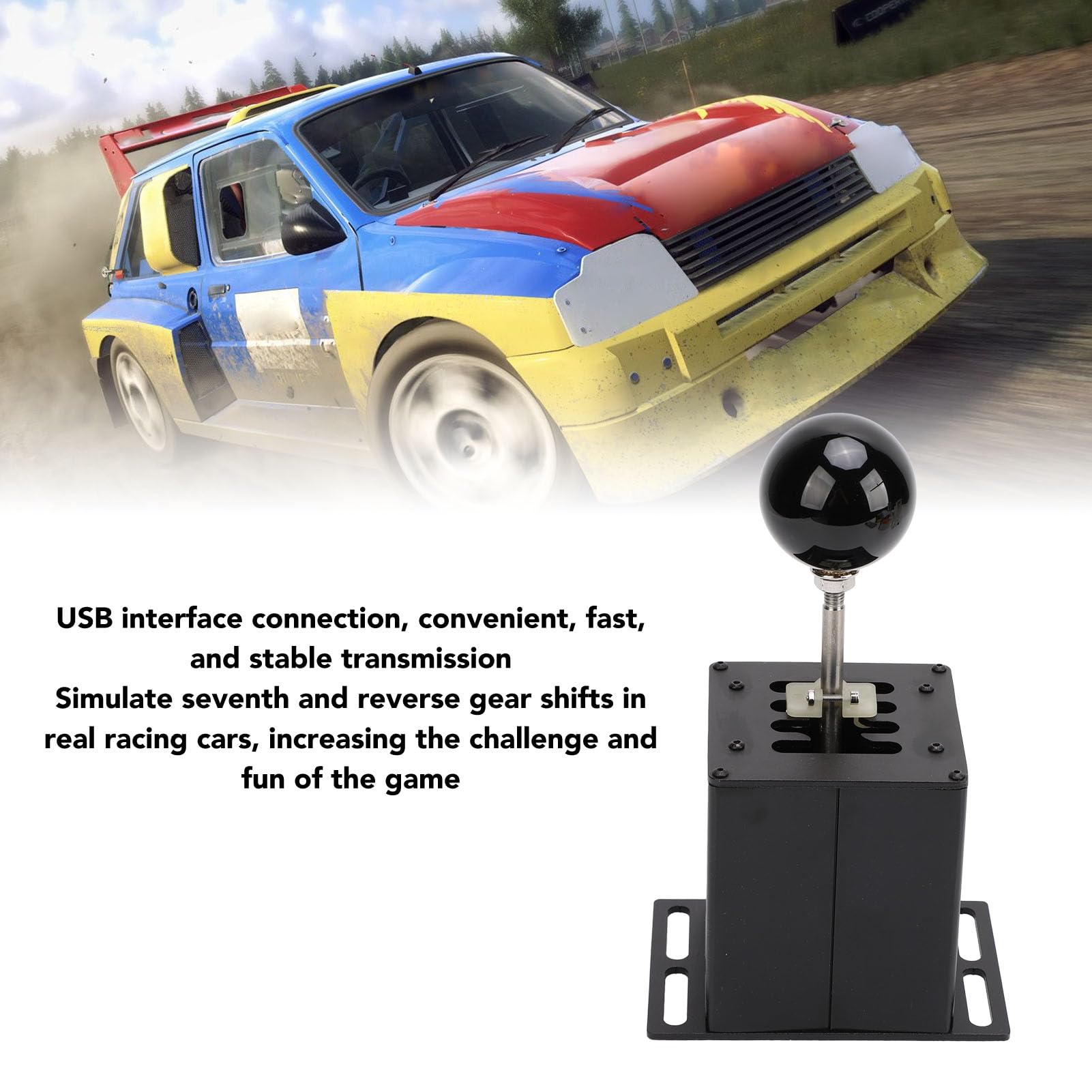 Drfeify Dźwignia Zmiany Biegów H, Dźwignia Zmiany Biegów ze Stopu Aluminium USB Simulator 7 Plus R Ręczna Skrzynia, Symulatora Gier Wyścigowych Typu Plug and Play na PC dla G29 G27 G25 G920 dla