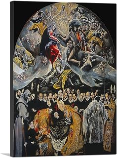 ARTCANVAS The Burial of the Count of Orgaz 1588 Canvas Art Print Stretched Framed Painting Picture Poster Giclee Wall Decor by El Greco - 26" x 18" (0.75" Deep)