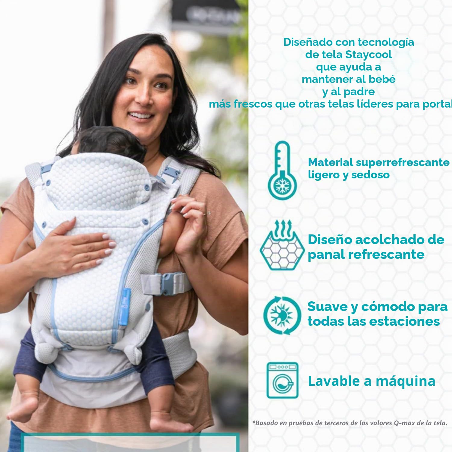 Infantino StayCool Mochila Portabebé Convertible 4-en-1, Bolsillo de Almacenamiento Conveniente, Diseño Ergonómico, Adaptable a lo Largo de los Años, Conexión Manos Libres para Recién Nacidos y Niños