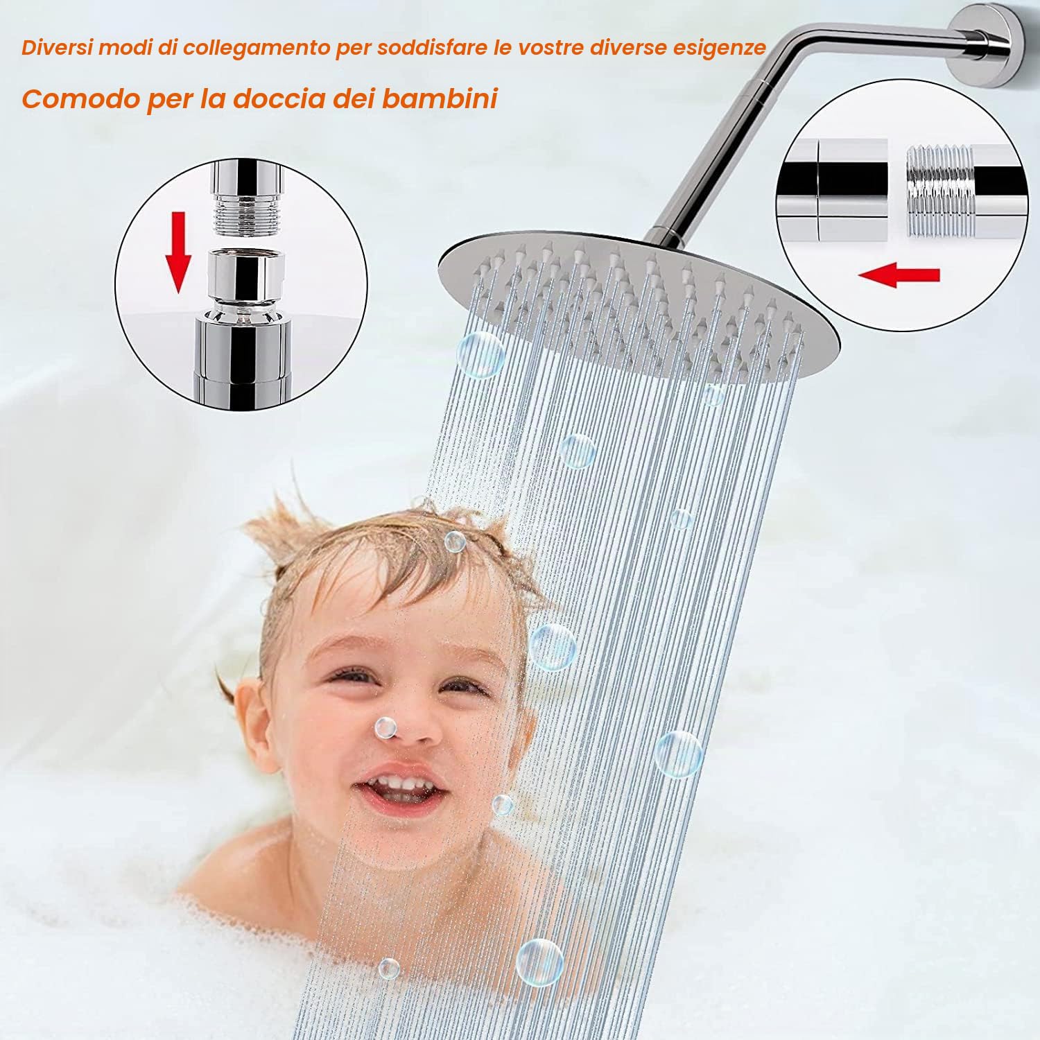 G1/2'' Prolunga per Soffione Doccia, Braccio e Tubo di Estensione in Acciaio Inox per Bagno (15 cm, Cromato)