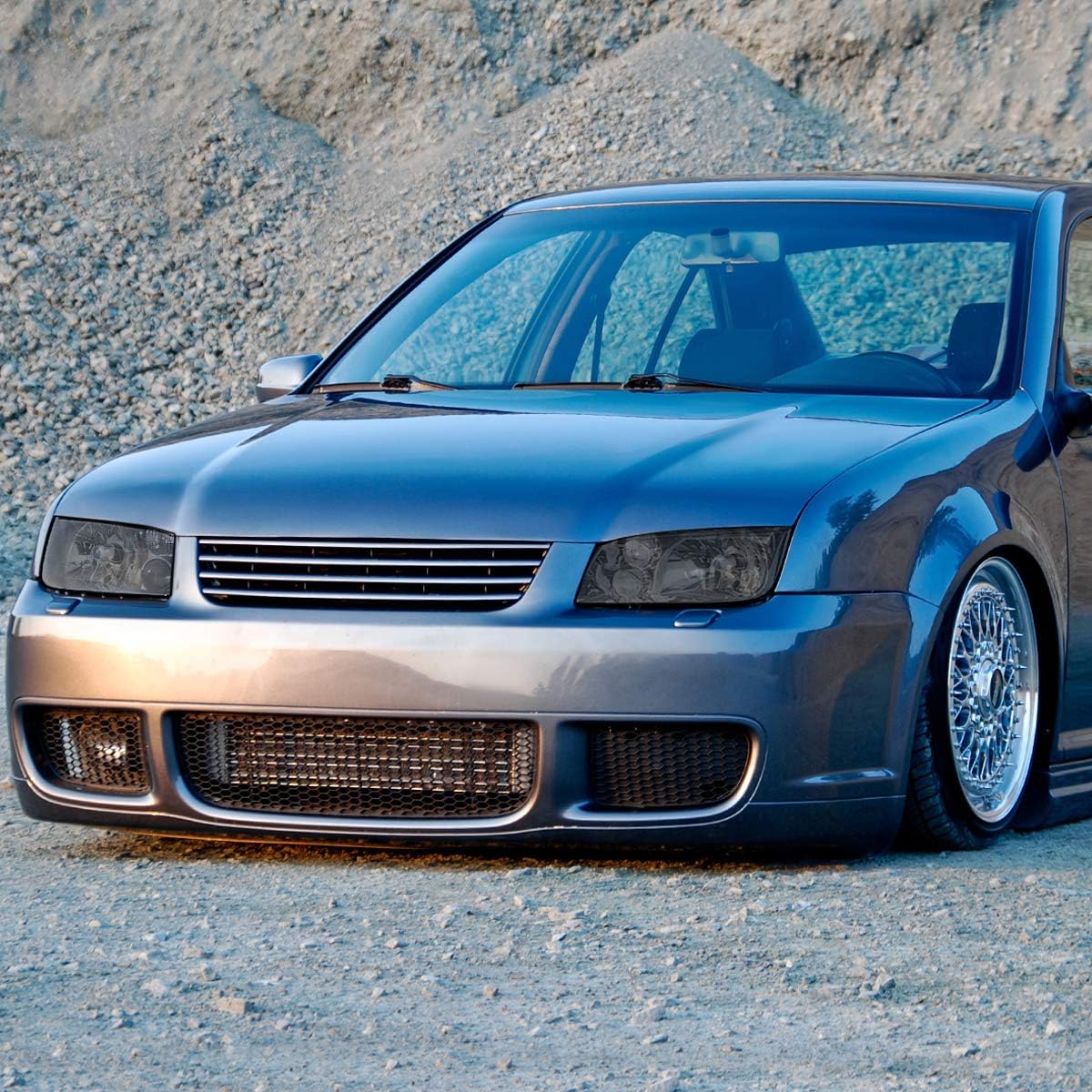 PM PERFORMOTOR 2Pcs Euro-Spec E-Code Style Headlights Assembly w/Fog Light Compatible with VW Jetta MK4 99-05