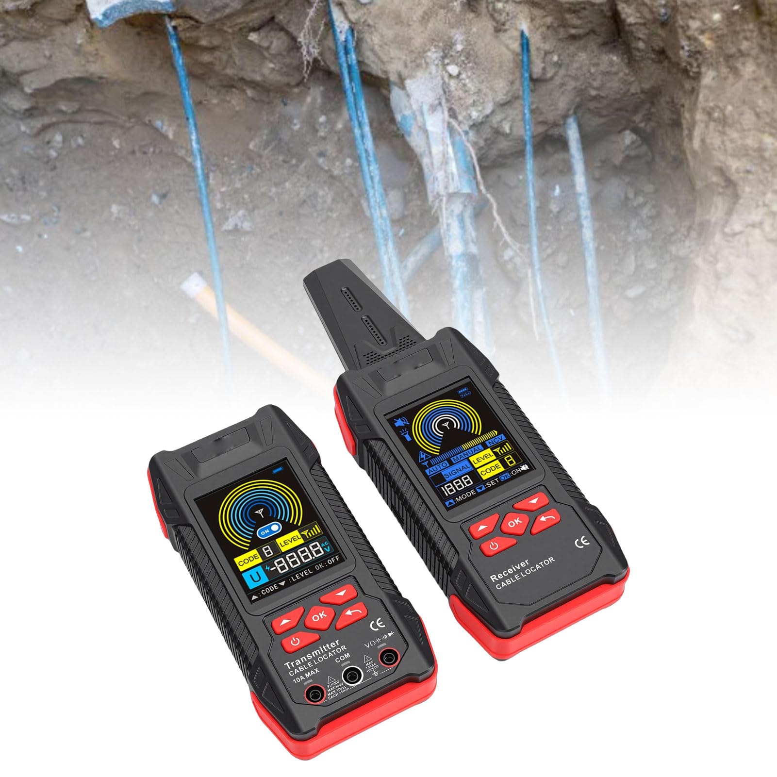 Localizador de cables subterráneos Multímetro 2 en 1 Digital 6000 recuentos Detector de seguimiento de cables de pared Buscador de disyuntores