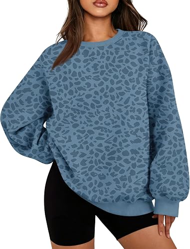Leopard Sweatshirt Women Cheetah Print Casual Comfy Trendy S
