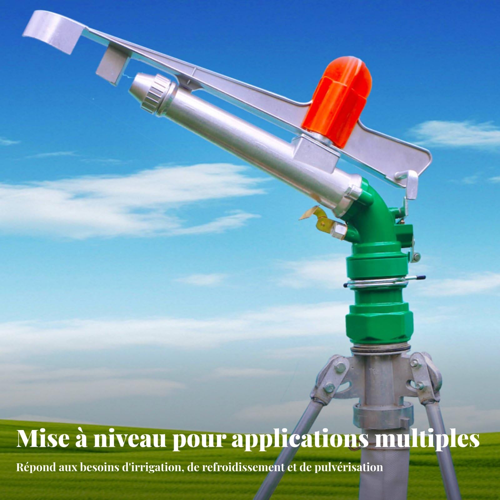Irrigatore da Giardino Irrigazione Spruzzatore Rotante Testina Sprinkler Getto Regolabile Struttura in Lega Resistente Regolazione Angolo 0 360 Adatto, 2pollici 30-Tipo