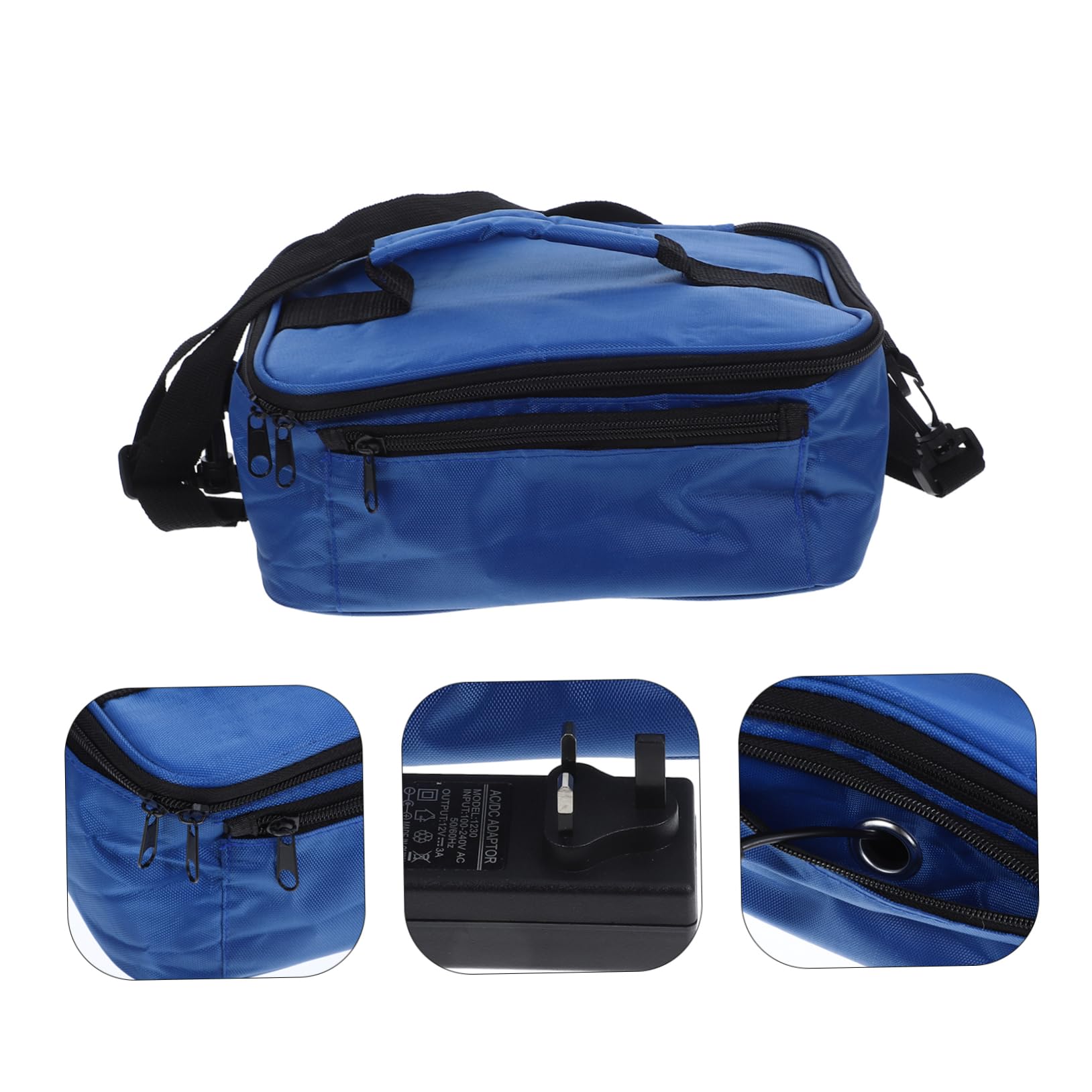 Amosfun Bolsa de Almuerzo Aislante para Coche 12v Material de Tela Oxford y Aluminio, Mantiene Temperatura Constante y Recalienta Alimentos, Adecuado para Oficina y Senderismo