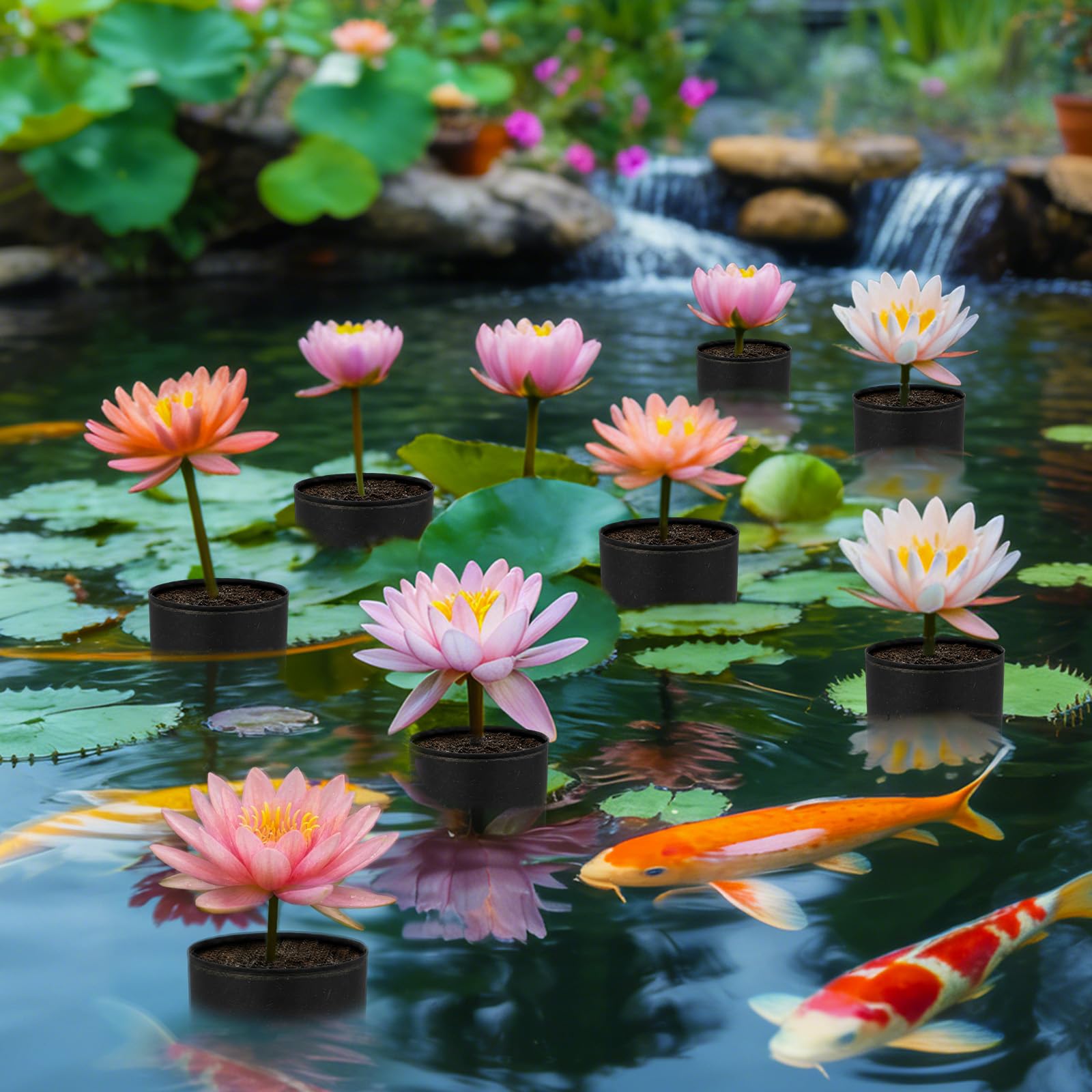 Confezione da 4 cesti per piante da laghetto, 25,4 x 30,5 cm, vasi galleggianti per piante acquatiche e laghetti, riutilizzabili, in rete, per ninfee, gladioli, paludi e piante terrestri