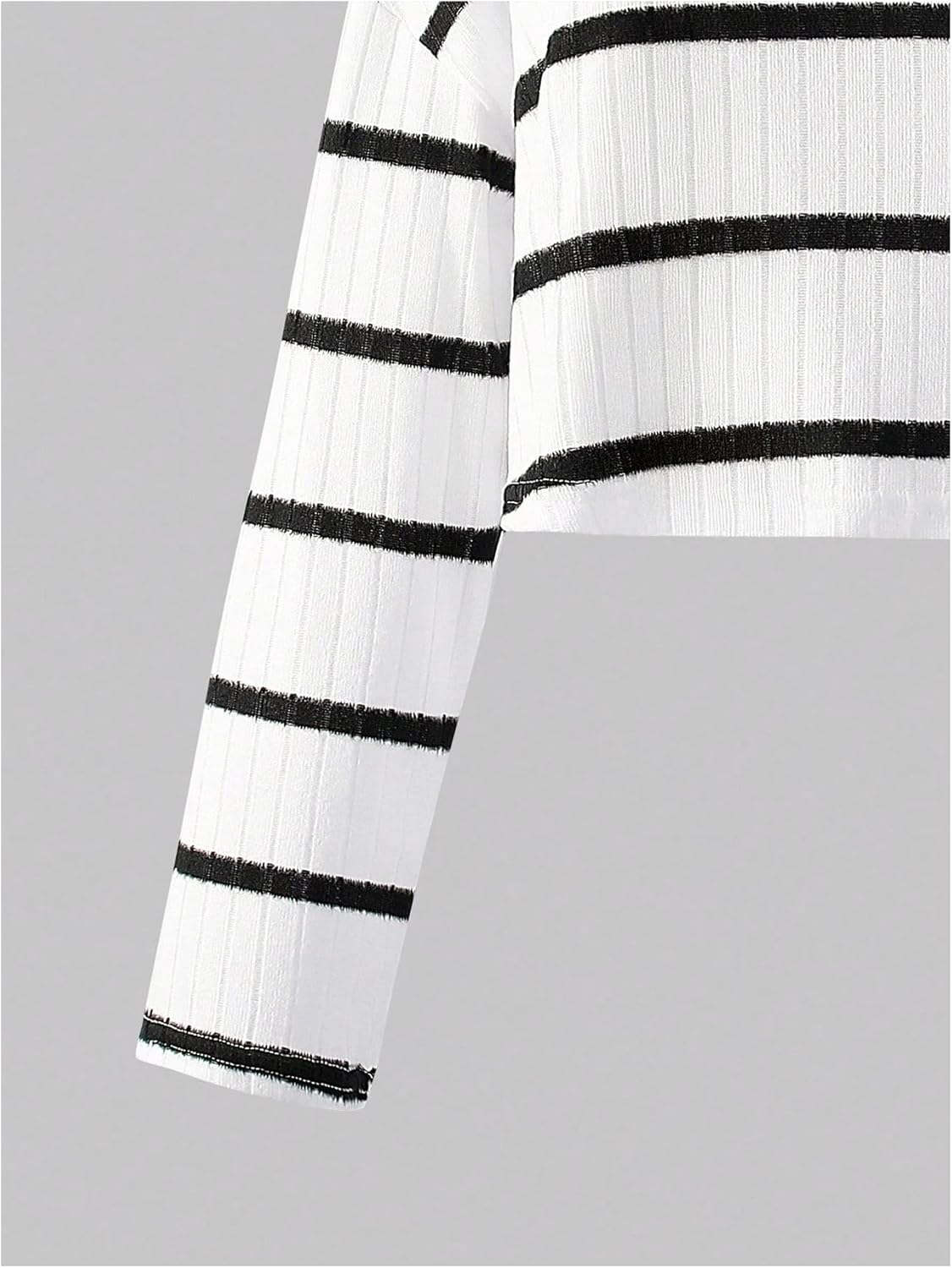 GORGLITTER Women's Striped 2 Piece Outfits Long Sleeve Cropped T Shirt and Wide Leg Pants Matching Lounge Sets - Image 4