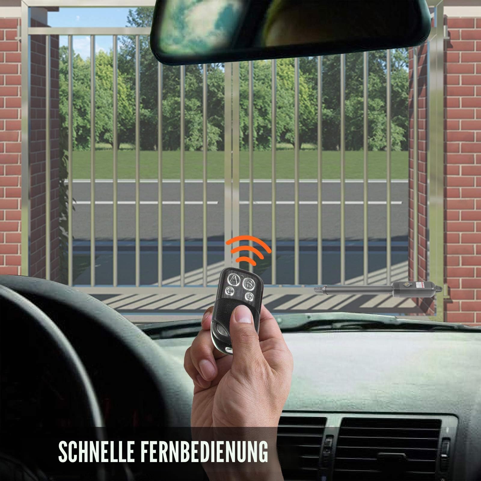 VEVOR Elektrischer automatischer Türöffner, 380 kg Tragkraft, Einzelschwingtüröffner, 5,5 m Länge, 16 mm/s Geschwindigkeit, 80 W, mit Fernbedienung, Türantrieb für Garage schließt Kettenglied