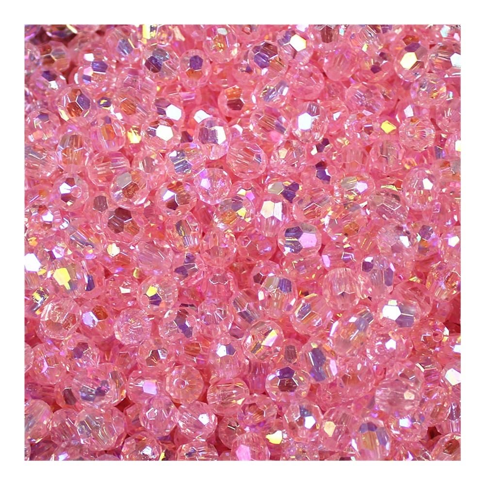 500 cuentas acrílicas transparentes deslumbrantes de 6/8/10 mm para joyería de moda, bricolaje, bolsas de cuentas (azul, 6 mm)