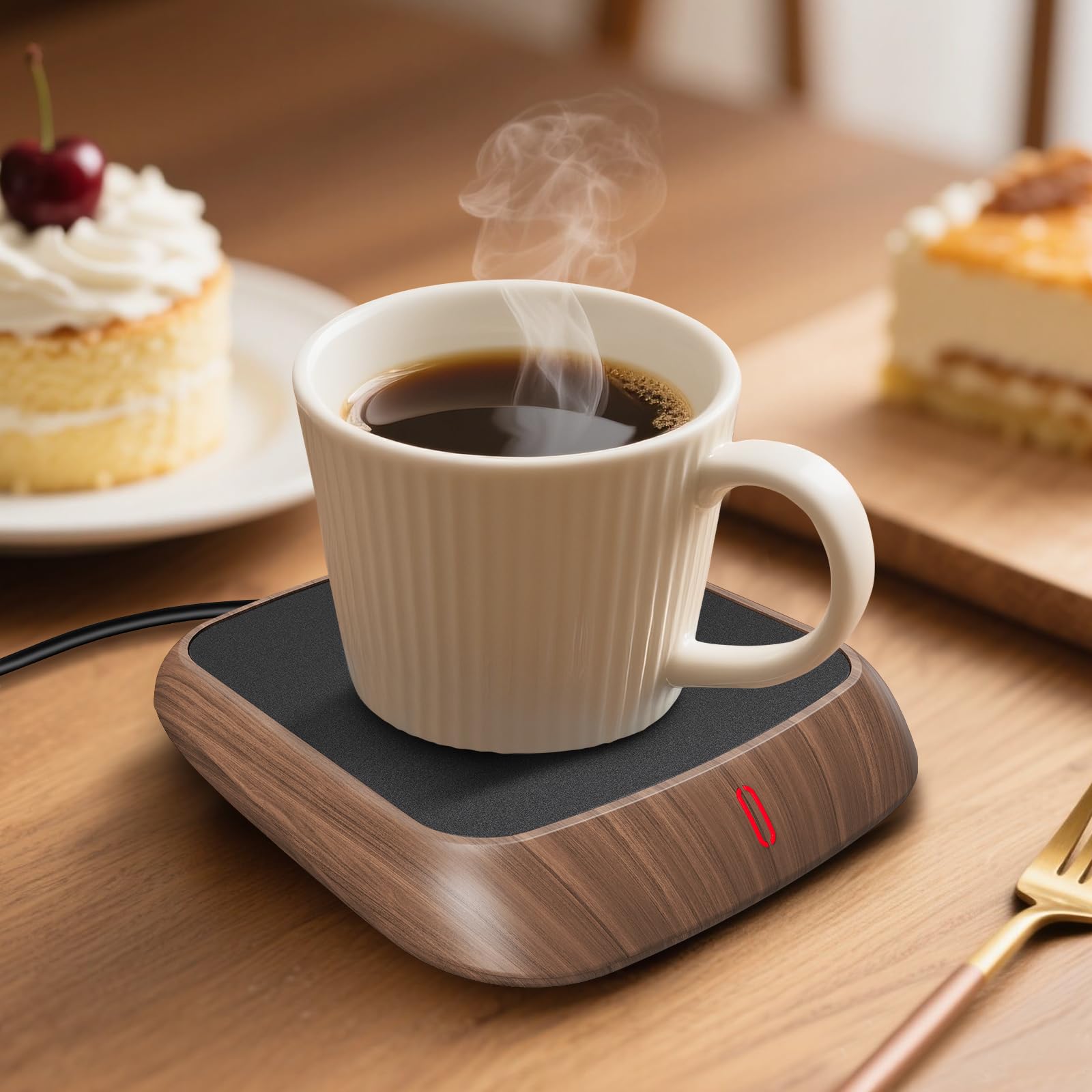 MQFORU Scaldatazze per Caffè, 3 Temperature Scaldatazze Elettriche, 6H Spegnimento Automatico Piastra Scaldacandela, Scalda Tè per Caffè, Latte, Tè