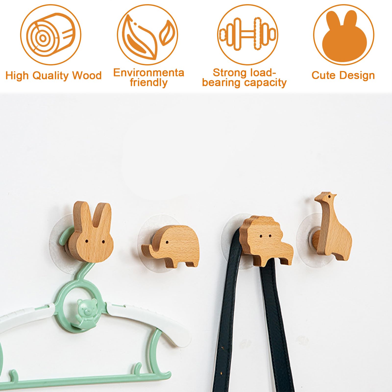 Rierousy 6 Piezas Pomos Madera con Forma de Animal, Tirador de Muebles de Madera, Tiradores Infantiles, Tiradores Cajones, Tiradores Muebles con Tornillos