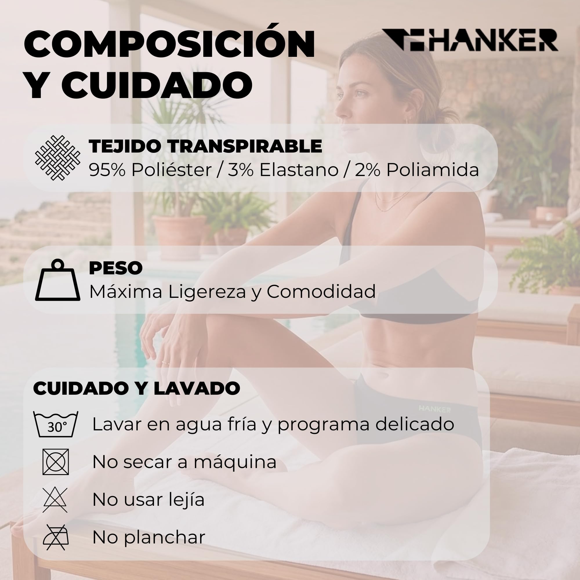 HANKER Braga Bikini Deportivo para Mujer Sin Costuras Transpirable