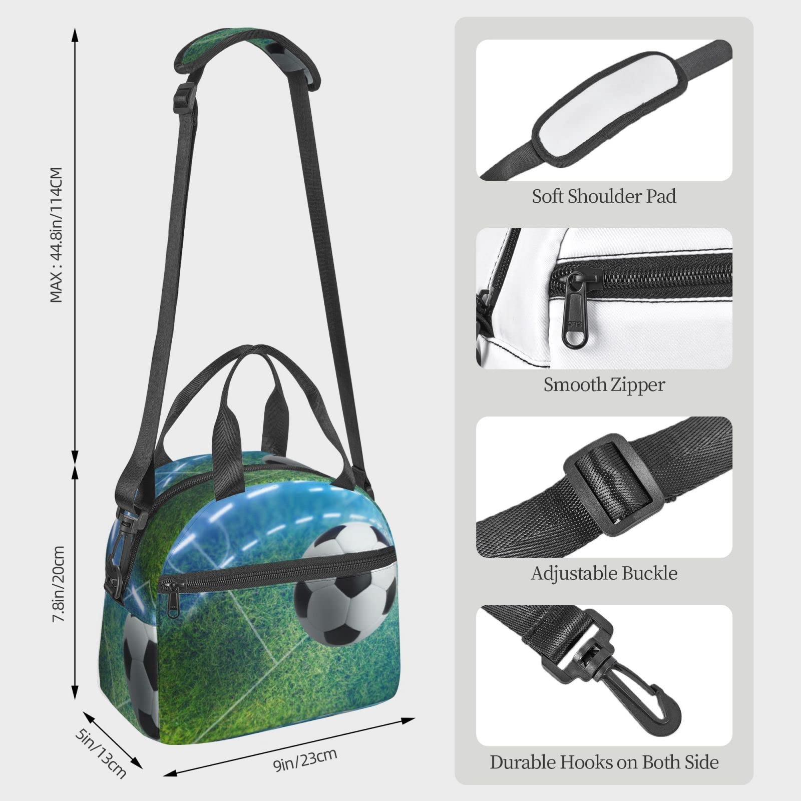 Borsa del pranzo del pallone da calcio, borse isolate a tenuta stagna del dispositivo di raffreddamento del pranzo della borsa di totalizzatore del pranzo del