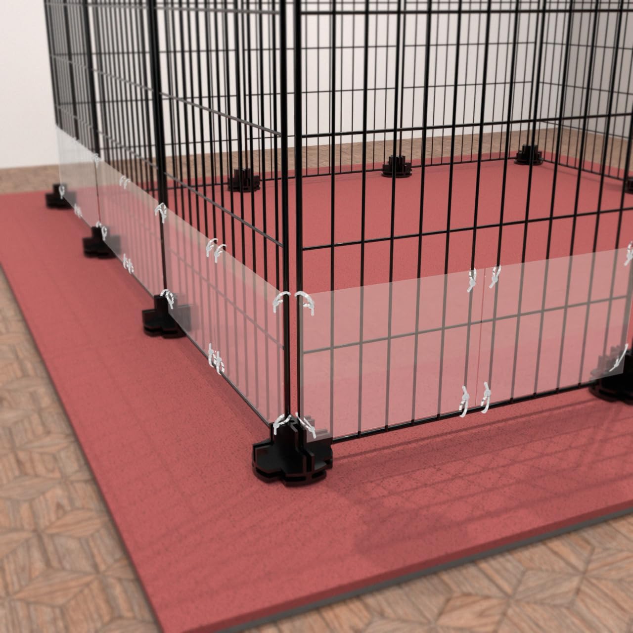 8 Pack Pet Cage Liner Sheets 6" x 4.5" Protective Plastic Siding Flexible and Pliable with Zip Ties Rabbit Sugar Glider Squirrel Guinea Pig Cages Urine Guard by Marketing Holders