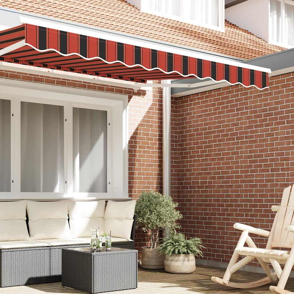 Remplacement Lambrequin Store banne en Polyester 3,5 m résistant aux intempéries déperlant Orange Noir Jaune pour pergola Balcon terrasse ombrage extérieur Protection Soleil